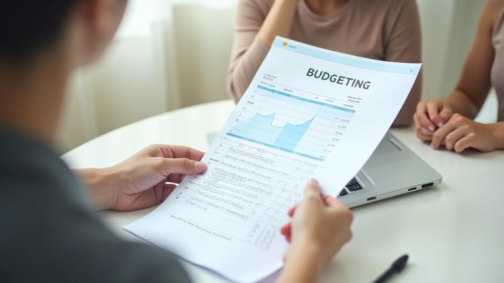 Budget planning spreadsheet on laptop