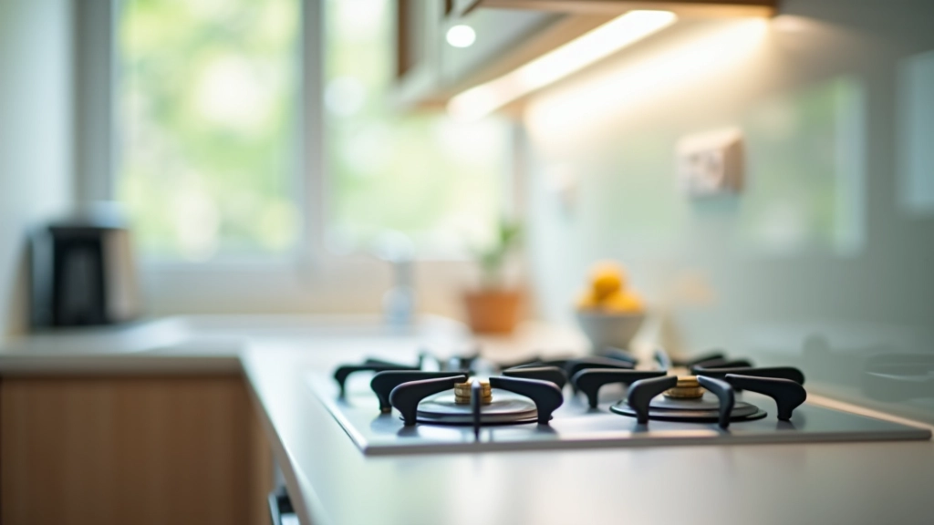 Kitchen with gas stove and appliances, comparing different utility providers